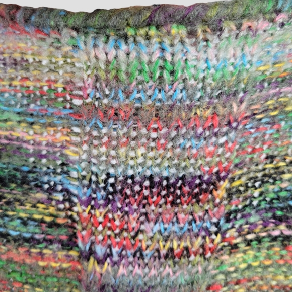 Y2K Vintage Open Knit Space-Dye Sweater Dress Rainbow, Black - Picture 7 of 15